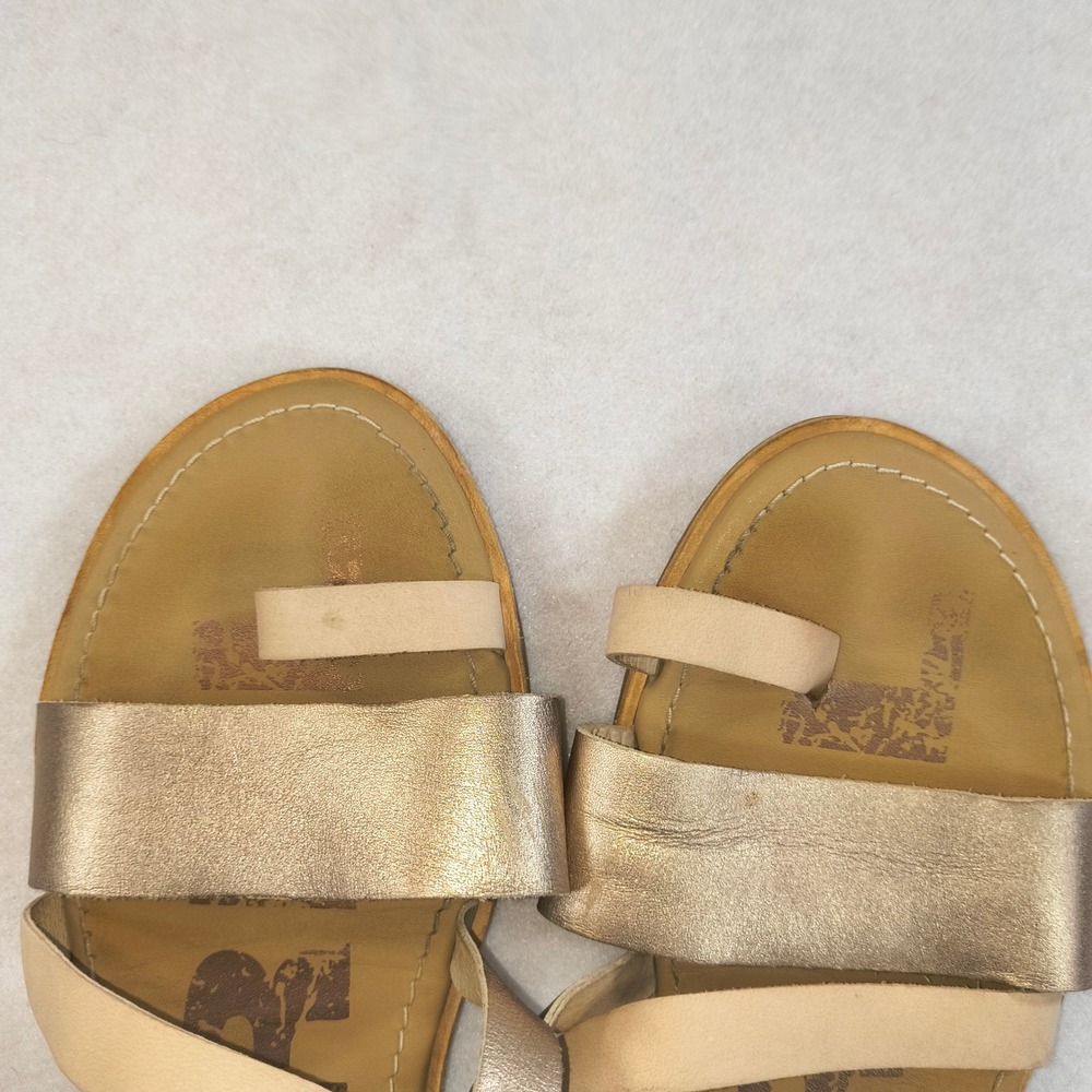 Sorel Gold Metallic Strappy Gladiator Sandals Women’s Size 9 - Picture 3 of 6